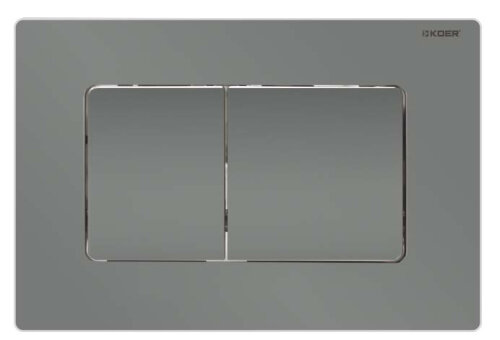KOER KT-0602-07 Панель змиву 240x160x10mm пластикова, кнопка квадратна (колір ГРАФІТ) (10 шт/ящ)