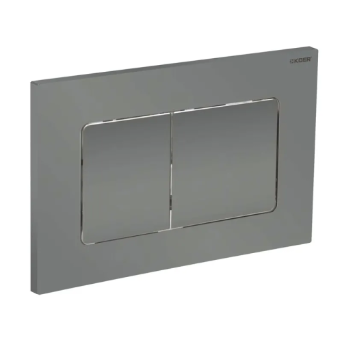 KOER KT-0602-07 Панель змиву 240x160x10mm пластикова, кнопка квадратна (колір ГРАФІТ) (10 шт/ящ)
