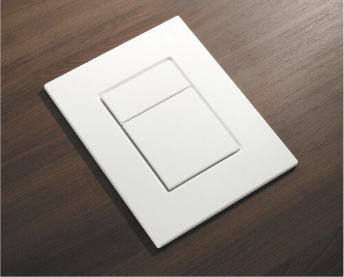 KOER KT-0607-03 Панель змиву 157x198x3mm пластикова, кнопка квадратна (колір БІЛИЙ) (10 шт/ящ)