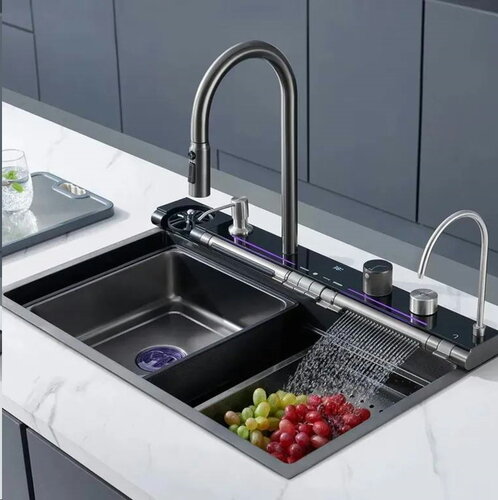 KRAFT Мийка Handmade HS 7546 WF - 4 KH- NANO BLACK DECOR