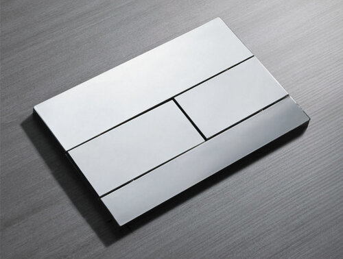 KOER KT-0603-01 Панель змиву 240x160x10mm пластикова, кнопка лінійна (колір ХРОМ) (10 шт/ящ)