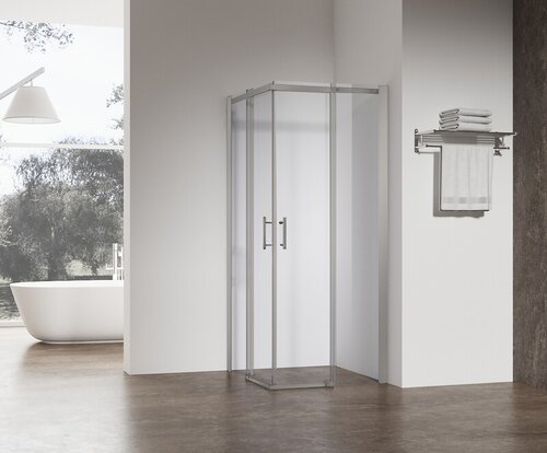 KOER SR SC03-90x90x200-TR-02 Душова кабіна без піддону прозоре скло EASY CLEAN 6мм SS COLOR (1шт/ящ)