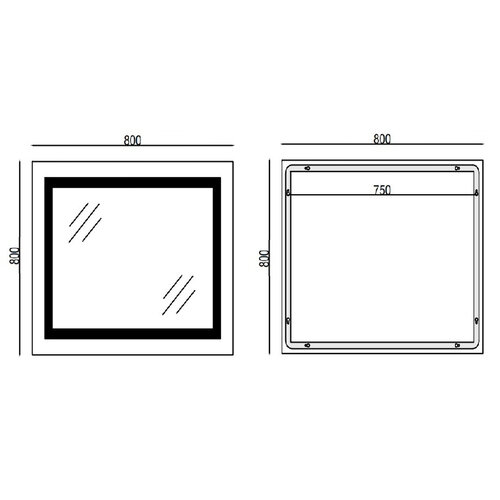 MIXXUS WARM MR02-80x80 Дзеркало з LED Touch, Anti-fog, димером, рег. яскр., годинником (5 шт/ящ