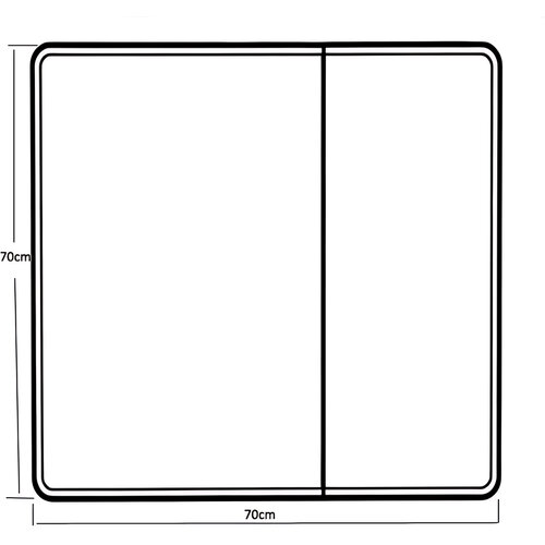 MIXXUS PREMIUM OLIVARY CM01-70x70x13 Дзеркальна шафка з LED Touch, димером, рег. яскр. (1 шт/ящ)