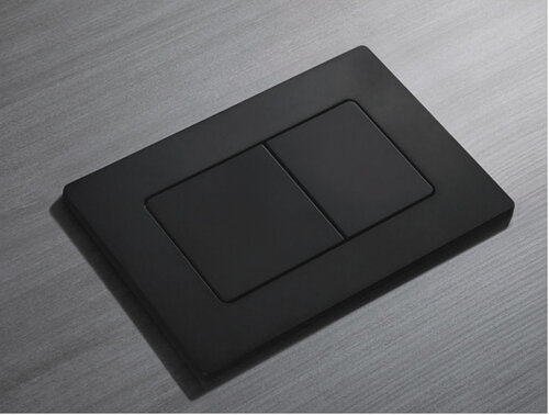 KOER KT-0602-05 Панель змиву 240x160x10mm пластикова, кнопка квадратна (колір Чорна ) (10 шт/ящ)
