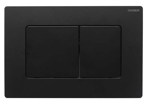 KOER KT-0602-05 Панель змиву 240x160x10mm пластикова, кнопка квадратна (колір Чорна ) (10 шт/ящ)