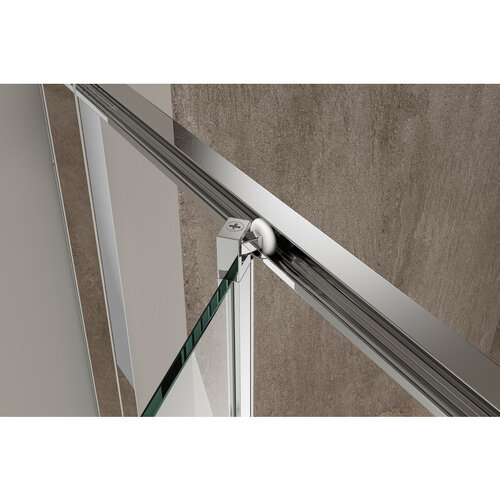 KOER SR SC09-90x90x200-L-TR-01 Душова кабіна без піддону прозоре скло EASY CLEAN 6мм ХРОМ (1 шт/ящ)