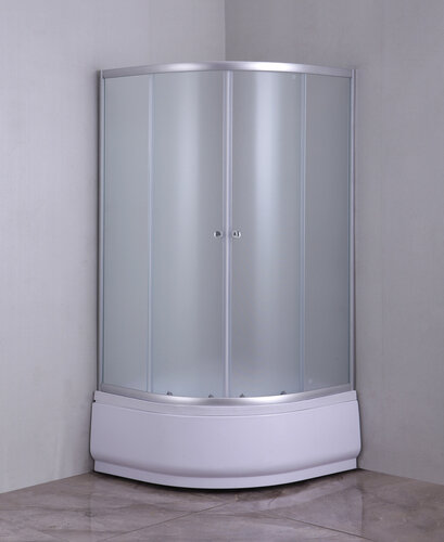 MIXXUS PLAIN SCT01-90x90x195-FB SATIN (в 2 ящ) Душова кабіна з високим піддоном матове скло 4мм