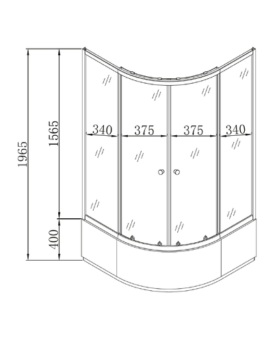 MIXXUS PLAIN SCT01-90x90x195-FB SATIN (в 2 ящ) Душова кабіна з високим піддоном матове скло 4мм