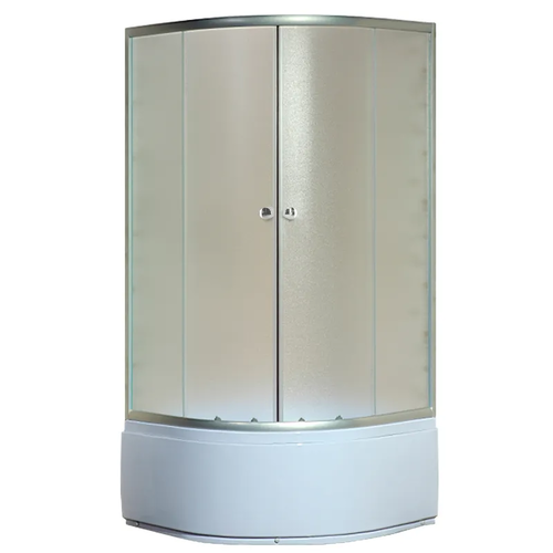 MIXXUS PLAIN SCT01-90x90x195-FB SATIN (в 2 ящ) Душова кабіна з високим піддоном матове скло 4мм