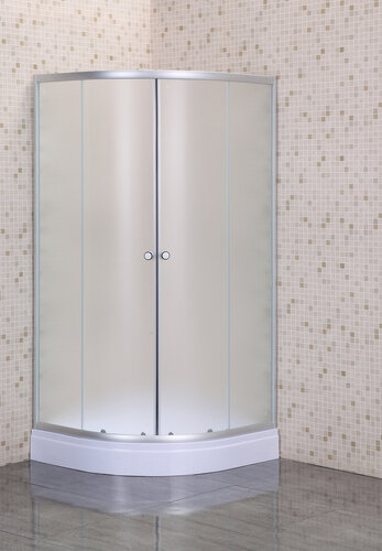 MIXXUS PLAIN SCT02-100x100x195-FB SATIN (в 2 ящ) Душова кабіна з низьким піддоном матове скло 4мм