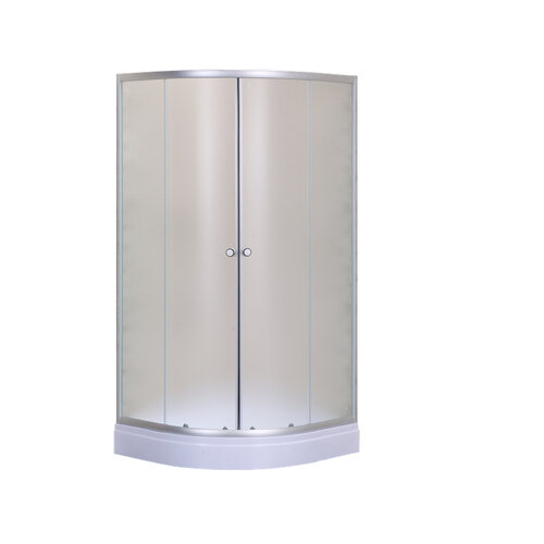 MIXXUS PLAIN SCT02-100x100x195-FB SATIN (в 2 ящ) Душова кабіна з низьким піддоном матове скло 4мм