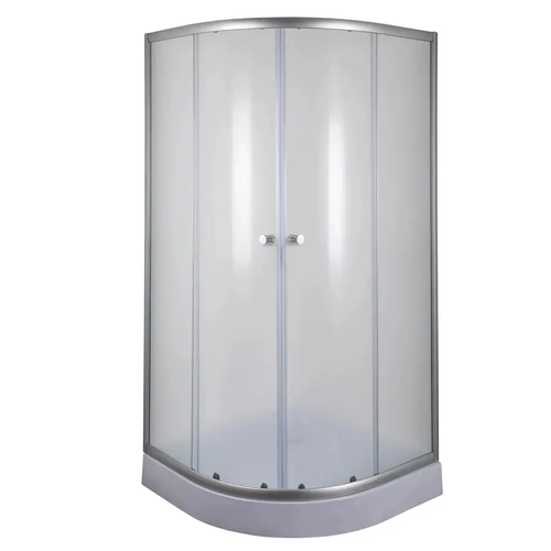 MIXXUS PLAIN SCT02-100x100x195-FB SATIN (в 2 ящ) Душова кабіна з низьким піддоном матове скло 4мм