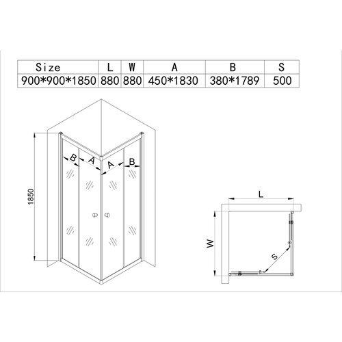 MIXXUS CUBIC SC01-90x90x185-TR CHROME NEW Душова кабіна без піддону прозоре скло 4мм (1 шт/ящ)