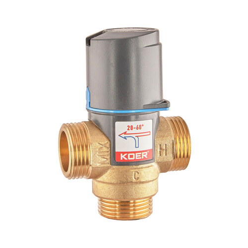 KOER KR.1268 - 1" Клапан змішувальний термостатичний 20*C-60*C (20шт/ящ)