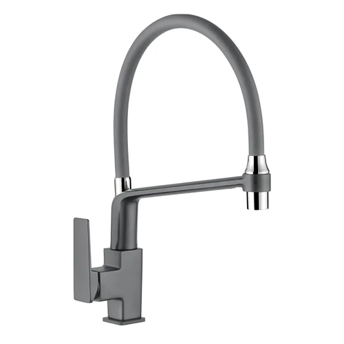 LEDEME LM4078U-12 Графіт Змішувач для кухні з силіконовим виливом (кол. графіт)
