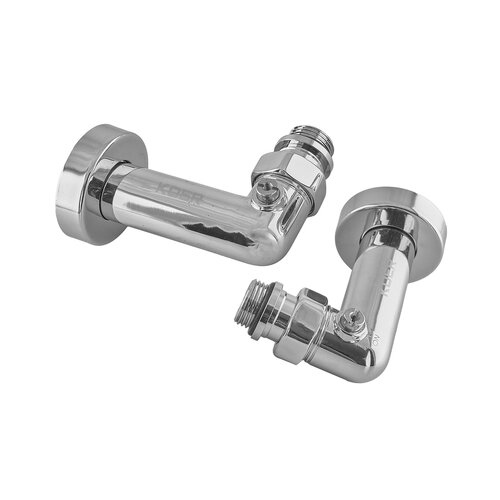 KOER KR.SET.550 - M1/2"xM1/2" Комплект кранів рушникосуш. кутовий, запірний, хромований (20шт/ящ)