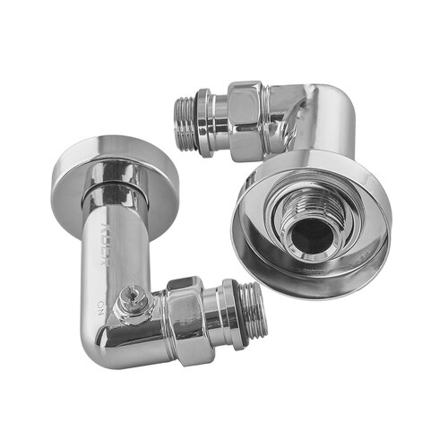 KOER KR.SET.550 - M1/2"xM1/2" Комплект кранів рушникосуш. кутовий, запірний, хромований (20шт/ящ)