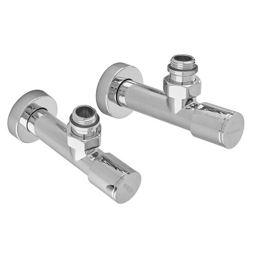 KOER KR.SET.533 - M1/2"xM1/2" Комплект кранів для рушникосуш.кутов.,подовжений,хромований (20шт/ящ)