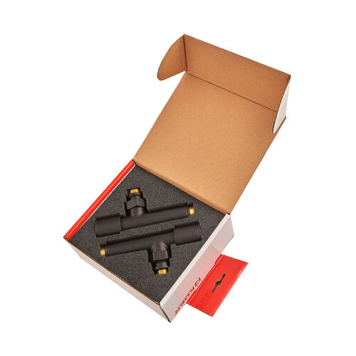 KOER KR.SET.535 BLACK - M1/2"xM1/2" Комплект кранів для рушникосуш. кутовий, подовжений (20шт/ящ)