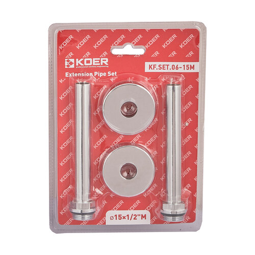 KOER KF.SET.06-15M Комплект подовжувачів d15x1/2M хромований (20шт/ящ)