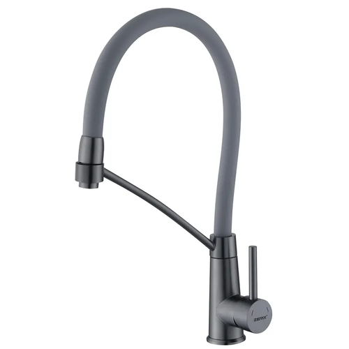 ZERIX FUL-017 GRAPHITE REFL.GRAY Зміш.для кух.з силік.вил.з нерж.сталі SUS304 (кол.графіт) (10шт/ящ)