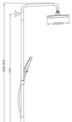 KOER KB-56030-01 Душова колона зі змішувачем, 3 функції (Колір хром) (3 шт/ящ)