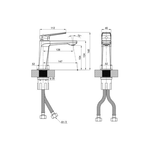 MIXXUS PREMIUM ARES 001 (NUT) Змішувач для умивальника (10 шт/ящ)