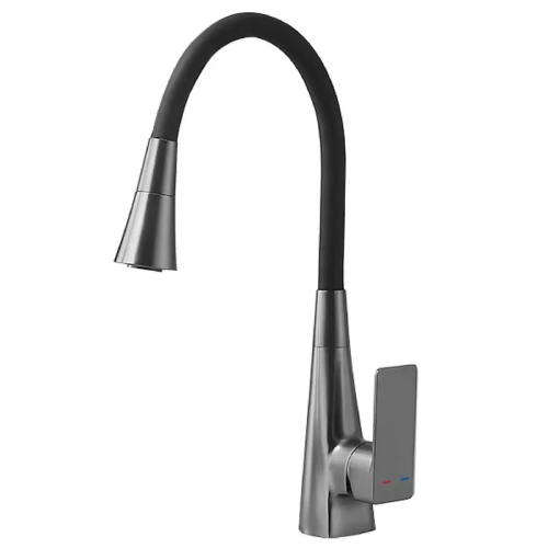 MIXXUS ETNA 014-T (NUT) GRAPHITE REFL.BLACK Зміш.для кухні (Кол.графіт+силік.вил.чорний) (10шт/ящ)