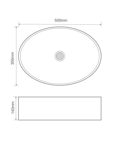 MIXXUS PREMIUM BEVEL-0106 Раковина накладна 500х355х140mm (1 шт/ящ)