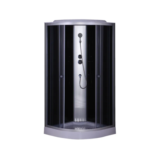 MIXXUS STRONG SB02-90x90x215-GR SATIN (в 3 ящ) Бокс душ. без гідром. з низ.піддон. сіре тон.скло 4мм