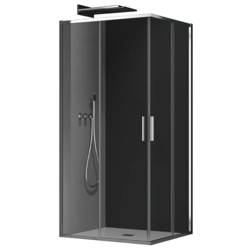 KOER SR SC10-90x90x195-TR-01 Душова кабіна без піддону прозоре скло EASY CLEAN 6мм ХРОМ (1 шт/ящ)