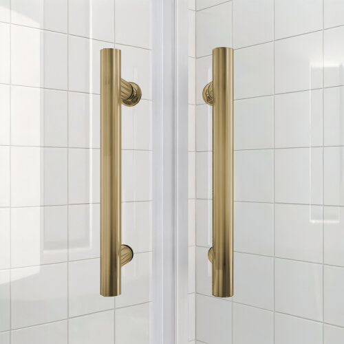 KOER SR SC04-90x90x195-TR-12 Душова кабіна без піддону проз. скло EASY CLEAN 5мм МАТ.ЗОЛОТО (1шт/ящ)