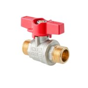 KOER EXTREME KE.219-15 - 1/2" MM Кран кульовий ШШМ, ручка "метелик" червона (80 шт/ящ, 20шт/уп)
