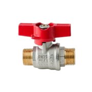 KOER EXTREME KE.219-15 - 1/2" MM Кран кульовий ШШМ, ручка "метелик" червона (80 шт/ящ, 20шт/уп)