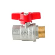 KOER EXTREME KE.218-25 - 1" FM Кран кульовий ГШМ, ручка "метелик" червона (32 шт/ящ, 8шт/уп)