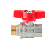 KOER EXTREME KE.218-15 - 1/2" FM Кран кульовий ГШМ, ручка "метелик" червона (80 шт/ящ, 20шт/уп)