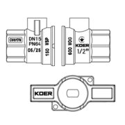 KOER EXTREME KE.218-15 - 1/2" FM Кран кульовий ГШМ, ручка "метелик" червона (80 шт/ящ, 20шт/уп)