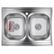 Мийки KRAFT М800*500*А-20 F)180 D (0,8mm) Накл. Двойна Квад. Декор