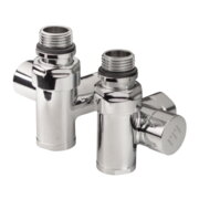 IDEALE 1/2”X1/2”, Кран дизайнерський подовжений під тен кутовий вентельний хромований, пара