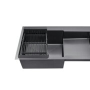 KRAFT Мийка Handmade HS7848 AL - B - BLACK - Ліва 780*480*230+корзина (2) ЧОРНА