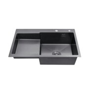 KRAFT Мийка Handmade HS7848 AR - B - BLACK - Права 780*480*230+корзина (2) чорн.