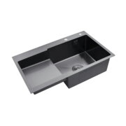 KRAFT Мийка Handmade HS7848 AR - B - BLACK - Права 780*480*230+корзина (2) чорн.