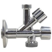 D902694  Кран подвійний кутовий для сантехприладів  ?1/2" х 1/2" х 3/4"  VA Albertoni srl