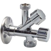 D902694  Кран подвійний кутовий для сантехприладів  ?1/2" х 1/2" х 3/4"  VA Albertoni srl