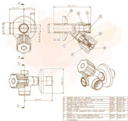 D912285SD  Кран з фільтром і зворотнім клапаном подвійний кутовий  ?1/2" х 3/8" х 3/4"  VA Albertoni