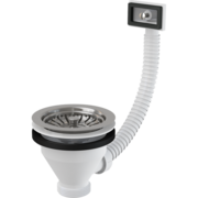 AlcaPlast A38, для миття 6/4" Донний клапан з нержавіючої решіткою DN115 та гофропереливом