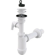 AlcaPlast A42P, d40 Сифон для умивальника з підведенням і пластмасовою решіткою d63