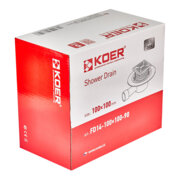 KOER FD14-100x100-90 Душовий трап з нержавіючої сталі SUS304 100x100мм, кутовий відвід (8 шт/ящ