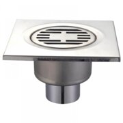 CHAMPION DRAIN-03-15x15-180 Душовий трап з нержавіючої сталі 150x150мм, прямий відвід